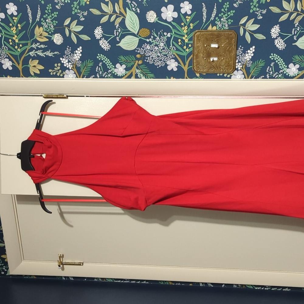 Maeve Red Halter-Back Midi Dress - Picture 2 of 13
